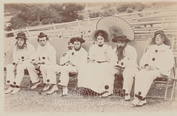 Adeler's Arcadians, near Pump Room, Llandrindod Wells, 1908. Woman is Mollie Mason