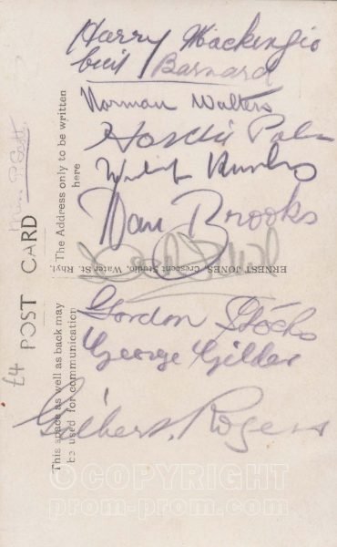 Gilbert Rogers' Jovial Jesters, Rhyl, 1914 (Back, signed)