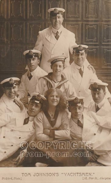 Postcard Tom Johnson's Yachstmen, Aberystwyth, 1911 (front)