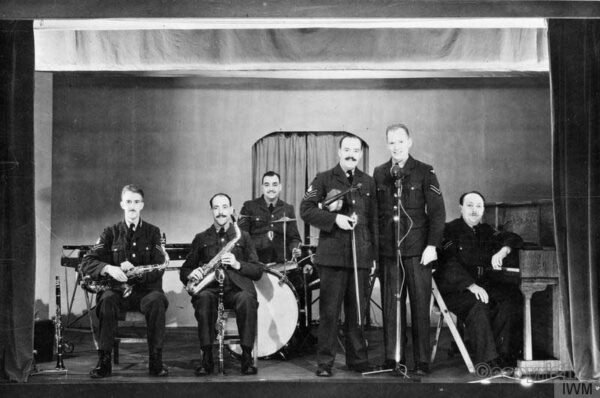 Station swing band formed by Cyril Hellier, formerly a violinist with Jack Hylton's orchestra, at Sumburgh, Shetland Isles