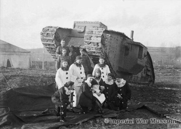 The concert party at the Central stores, Tank Corps. Teneur, spring 1918.