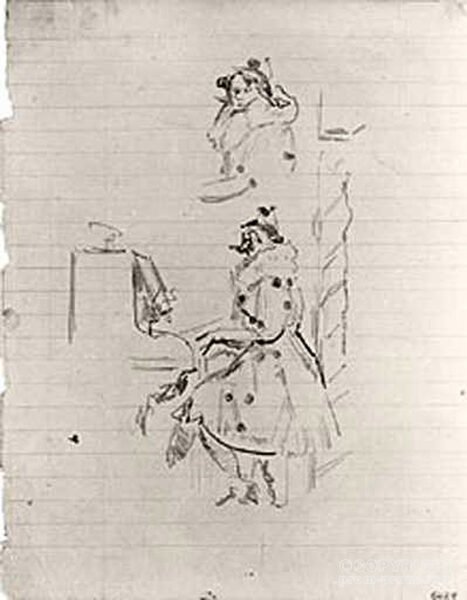 Walter Sickert sketch for pierrot painting 2