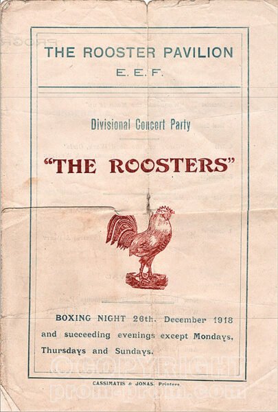The Roosters, Programme, Egypt 1918