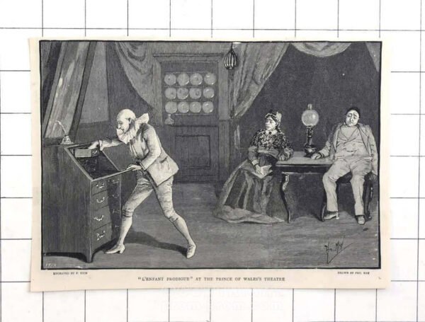Jane May in L'Enfant Prodigue, 1891 drawn by Phil May