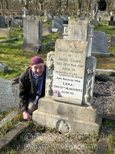 Uncle! at Andie Caine's grave, Filey 5.3.2025